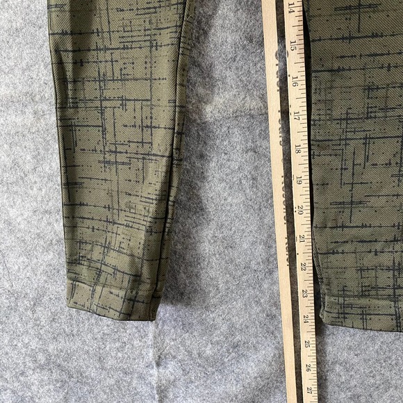 SPANX Leggings Medium Olive Green Crosshatch Seamless Crop High Rise Shapewear - Picture 9 of 12